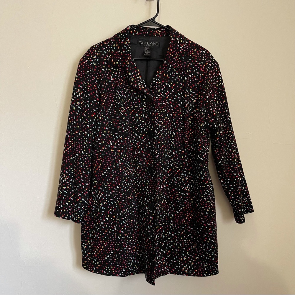 Black confetti blazer coat